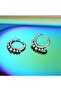 Beaded Design Hoop Threadable 316L Stainless & Tarnish-Free Steel Earrings Pair - 3