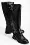 Black Women's Boots Flat Heeled Ankle Belted