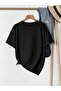 Flower Printed Women's Crop T-Shirt with Oversize Sleeve and Crop Length - 2