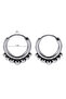 Beaded Design Hoop Threadable 316L Stainless & Tarnish-Free Steel Earrings Pair - 5