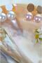 Vintage Pearl Oval Earrings – Milky Coffee Enamel and Pink Pearl Detail - 8