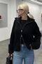 Black Double Zipper Knitwear Cardigan Sh326