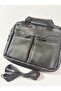 5 Compartments Real Leather Bag Shoulder Bag Briefcase Laptop Bag 30X35Cm - 5