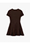 Viscose Blend Short Sleeve Crew Neck Mini Dress - 4