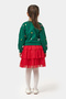 Christmas Outfit with Tulle Skirt for Girls, Top and Bottom Set, Christmas Green - 3