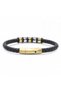 Genuine Leather and 316L Gold Tone Steel Men's Bracelet 31834B21D2 - 6