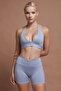 Alba Dust Blue Pre-Gathered Seamless Recovery Sports Shorts - 3
