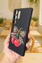 Samsung Galaxy S23 Ultra Compatible Cherry Leopard Bow Patterned Silicone Shock-Absorbing Rubber Case - 4