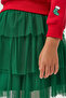 New Year's Outfit with Tulle Skirt for Girls, Red Top and Bottom Set - 7