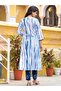 Blue Rayon Printed Salwaar Kameez Dupatta - ALV1334 | Blue - 2