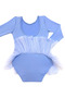 Girls' Blue Long Sleeve Tutu Skirted Ballet and Gymnastics Leotard - 2