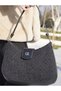 Siempra Black Genuine Leather Detailed Women's Shoulder Bag with Gold Accessories - 2