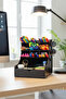 Coral 9-Compartment Drawer Desktop Wooden Organizer Pen Holder - Jewelry Makeup Multi-Purpose Organizer - 2