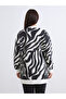 Lcw Modest Black Plus Size Patterned Women's Sweatshirt Tunic - 8