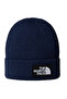Logo Box Cuffed Unisex Navy Blue Outdoor Beanie Nf0A8Che8K21