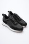 Men's Genuine Leather Suede Sneaker with Parachute Detail Black Zerox - 2