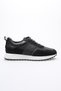 Men's Genuine Leather Suede Sneaker with Parachute Detail Black Zerox - 3