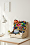 Coral 9-Compartment Drawer Desktop Wooden Organizer Pen Holder - Jewelry Makeup Multi-Purpose Organizer - 6