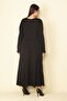 Women's Large Size Red Collar Detailed Gathered Layered Long Dress 65n28082 - 4