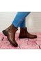 8479 Tan Color Non-Slip Sole Genuine Leather Women's Boots - 4