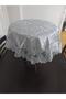 Fiskos Cover Velvet Fabric Lace Edge Gray 85x85 Cm