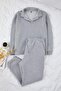 Grey Melange Polo Neck Rubber Cuffs Knitted Tracksuit Set Plus Size Tracksuit Set Tbbaw24Ts00001 - 5