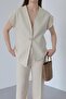 Natural 100% Cotton Sun Buttoned Vest and Pants Set - 2