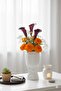 Large Bouquet Vase - Flower Holder Decorative Vase with Bow - White - 20 cm - 2