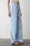 Blue Wide Leg Trousers with Elastic Waist - 7