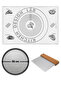 White Silicone Dough Rolling Mat 45 X 65 Cm, 32 cm Pizza Tray and Dough and Pizza Cutter with Wooden Handle