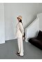 Natural 100% Cotton Double Breasted Closure Single Button Kimono Trouser Suit - 8351 - 2
