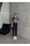 Navy Blue Ruby Buttoned Trousers - 3
