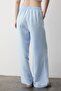 Blue Wide Leg Trousers with Elastic Waist - 4