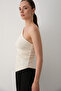 Ecru One Shoulder Open Asymmetrical Blouse - 251006 - 4