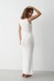 White Dress with Twist Detail on the Front - 4