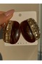 Brown Design Steel Vintage Model Earrings - 2