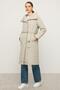 Removable Hooded Turn-Down Collar Quilted Jacket Stone 6792 - 3