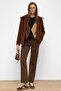 Detachable Hooded Zipper Detail Oversized Coat BROWN 3128 - 5