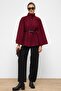 Belted Thick Poncho Bordo 3154