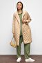 Plush Garnished Double Breasted Quilted Coat with Snap Closure Taş 6787 - 5