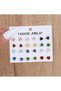 Heart-Shaped Zircon Stud Earrings Set - 2