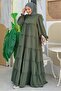 Women's Khaki Cotton Casual Dress t 3206 - 2