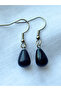 Navy Blue Star Natural Stone Drop Model Women's Hook Earrings - Silver Color Navy Blue Earrings - 6