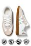Women's White Lace-Up Lightweight Ankle Support Soft Sole Hologram Suede Casual Shoes 471 - 6