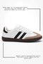 Women's White Black Lace-Up Lightweight Non-Slip Sole Soft Suede Detailed Casual Shoes 341 - 4