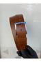 Men's 100% Genuine Leather Sports Tan Belt 4 cm - 4