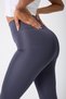 Women's High Waist Gathering Effect Sports and Daily Leggings Smoked - 8