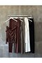 Modal Fabric Draped Asymmetrical Cut Blouse Pants Black Double Suit - 6