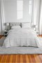 Duvet Cover Set Double Cotton Plaid (160x200 Elastic Sheet + Duvet Cover + 2 Pillow Cases) - 6