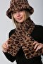 Brown Leopard Soft Textured Plush Neck Collar & Hat Set of 2 - 7